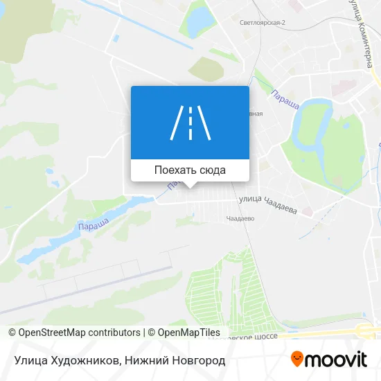 Карта Улица Художников
