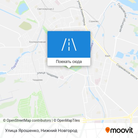 Карта Улица Ярошенко