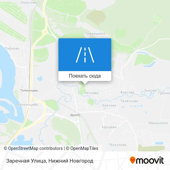 Карта Заречная Улица