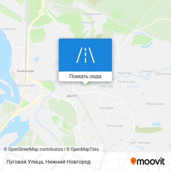 Карта Луговая Улица