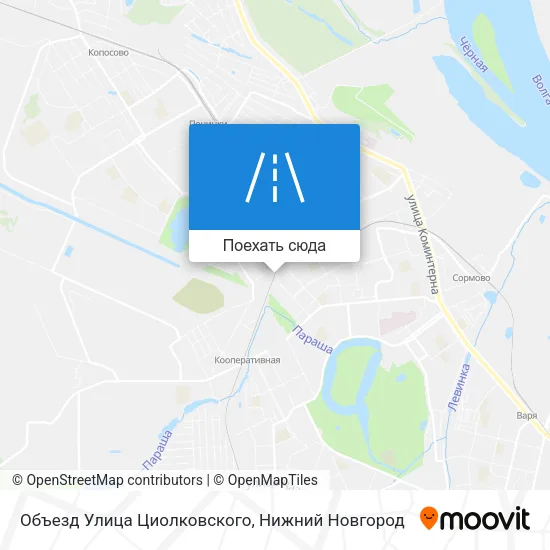 Карта Объезд Улица Циолковского