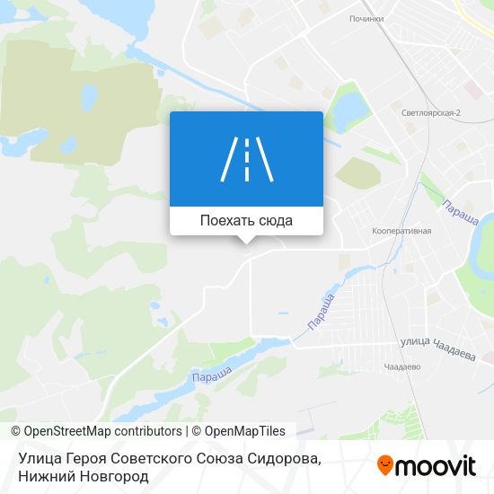 Карта Улица Героя Советского Союза Сидорова