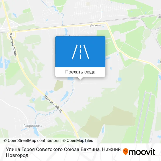 Карта Улица Героя Советского Союза Бахтина