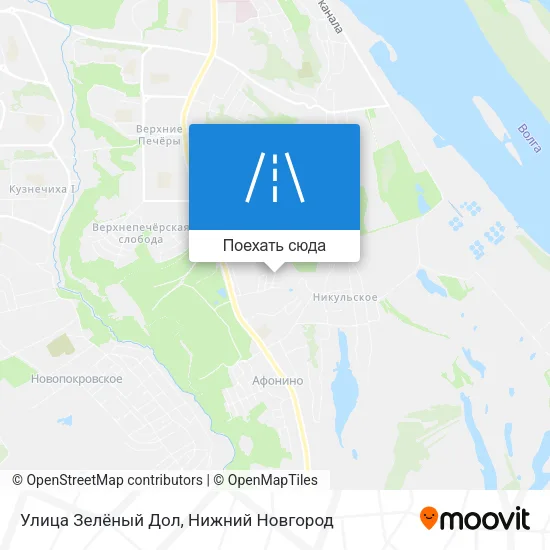 Карта Улица Зелёный Дол