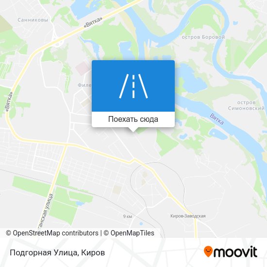 Карта Подгорная Улица