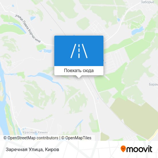 Карта Заречная Улица
