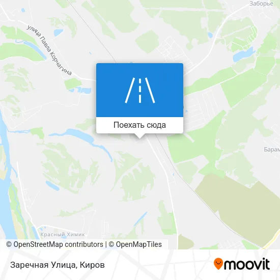 Карта Заречная Улица