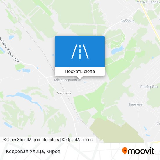 Карта Кедровая Улица