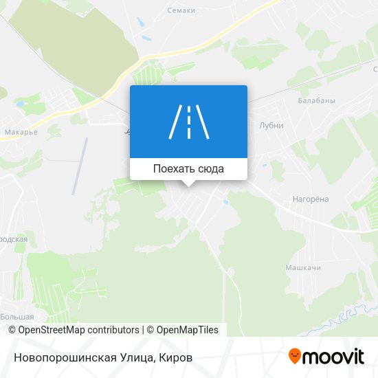 Карта Новопорошинская Улица