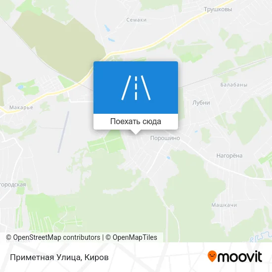Карта Приметная Улица