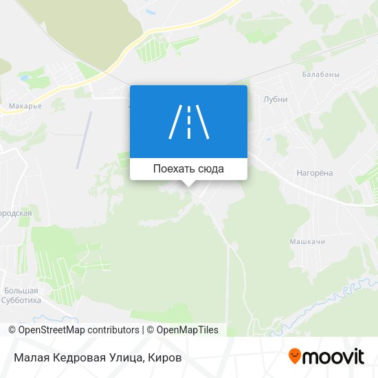 Карта Малая Кедровая Улица