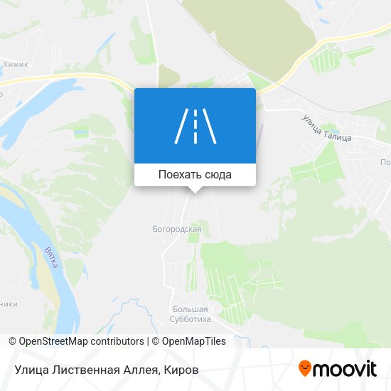 Карта Улица Лиственная Аллея