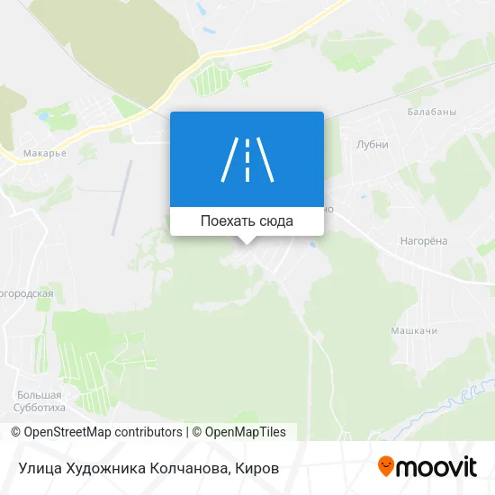 Карта Улица Художника Колчанова