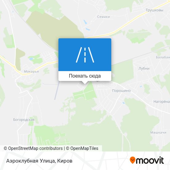 Карта Аэроклубная Улица