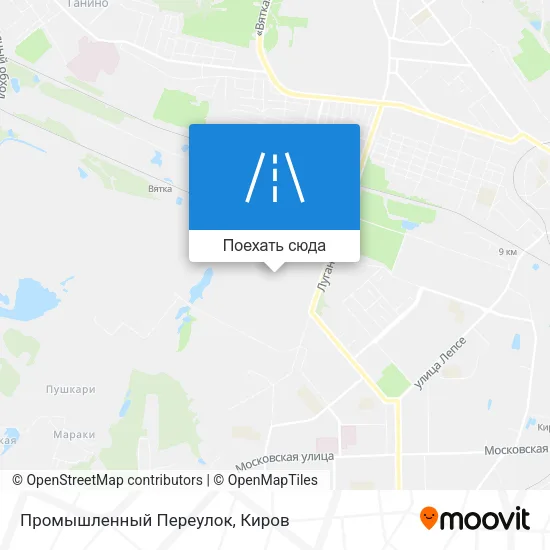 Карта Промышленный Переулок