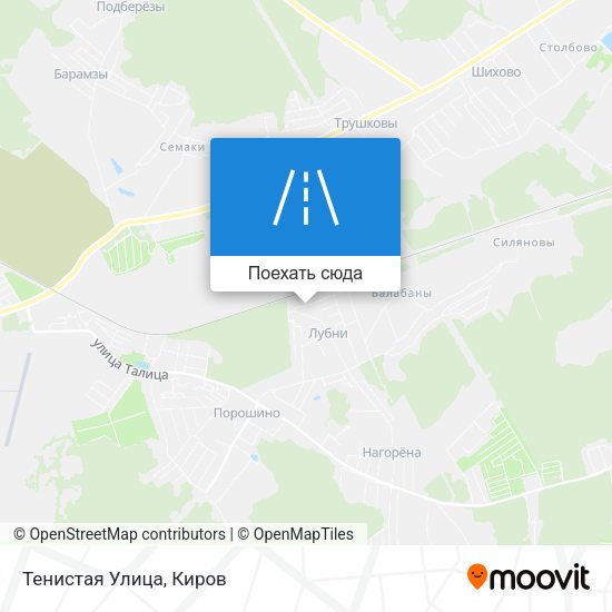 Карта Тенистая Улица