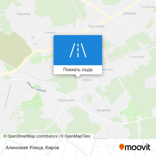 Карта Алиновая Улица