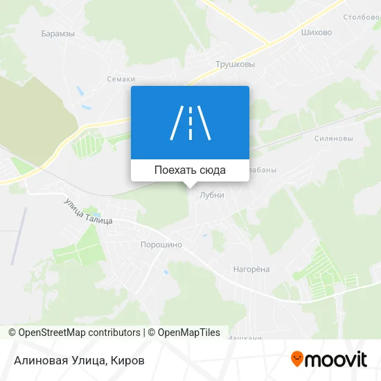 Карта Алиновая Улица