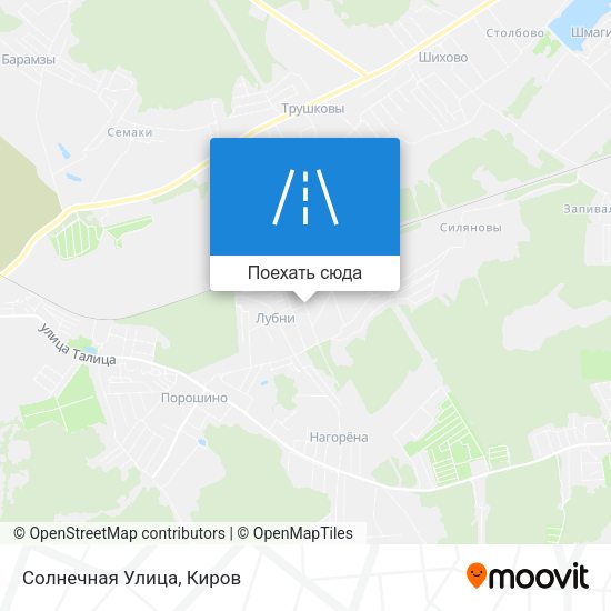 Карта Солнечная Улица