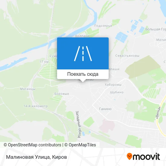 Карта Малиновая Улица
