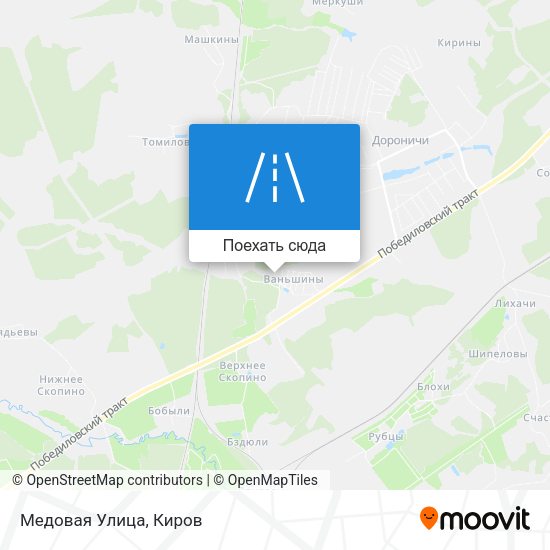 Карта Медовая Улица