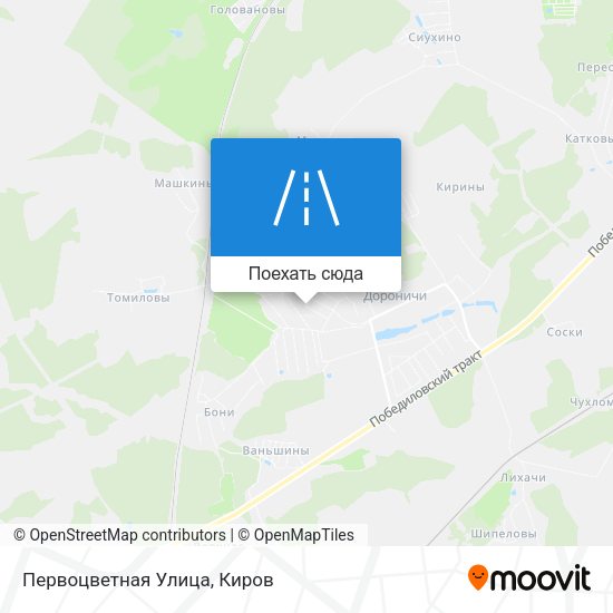 Карта Первоцветная Улица