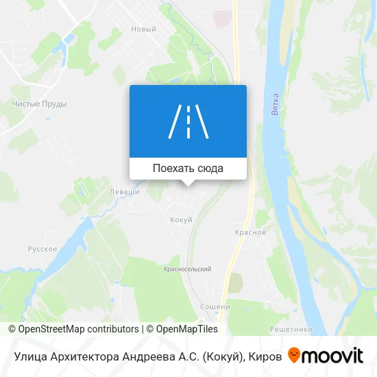 Карта Улица Архитектора Андреева А.С. (Кокуй)