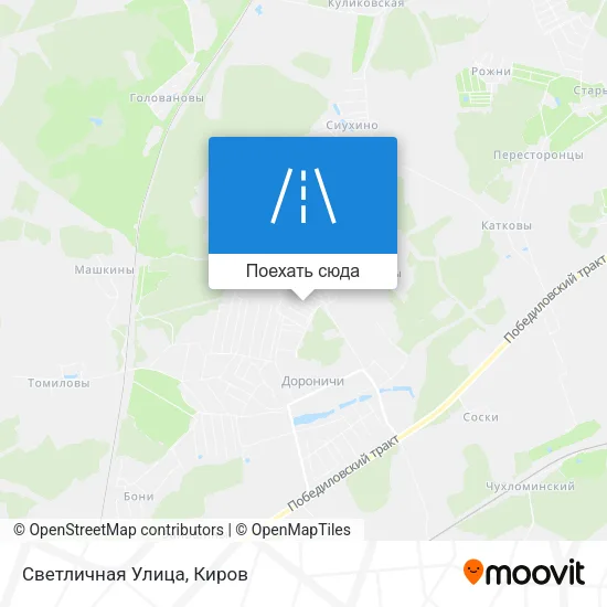Карта Светличная Улица
