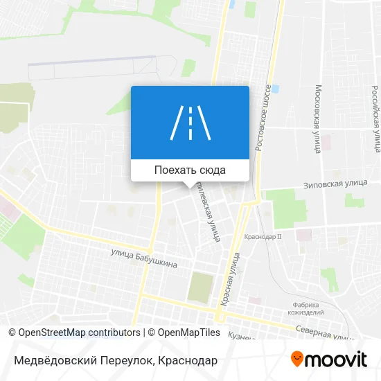 Карта Медвёдовский Переулок