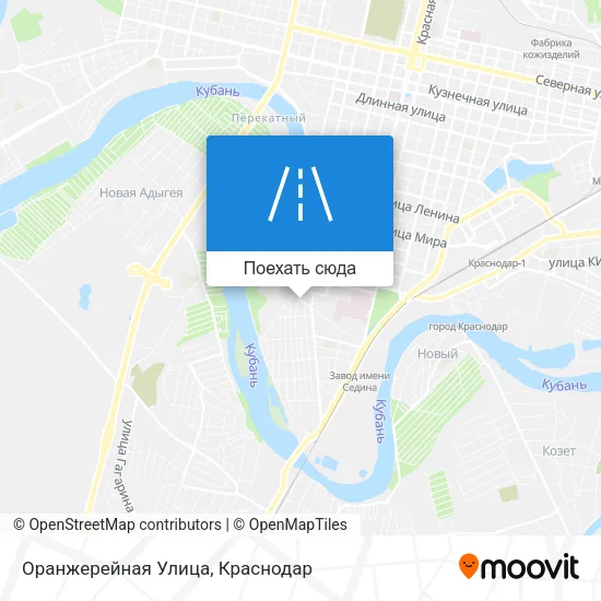 Карта Оранжерейная Улица
