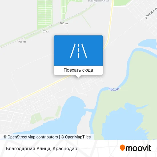 Карта Благодарная Улица