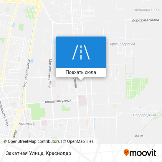 Карта Закатная Улица