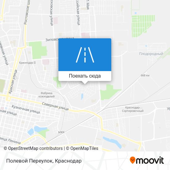 Карта Полевой Переулок