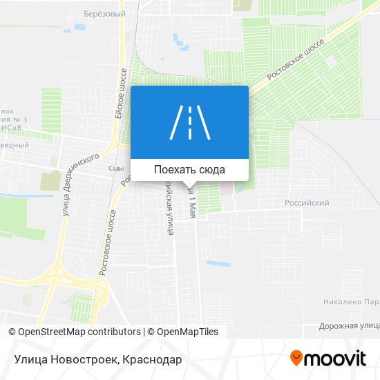 Карта Улица Новостроек