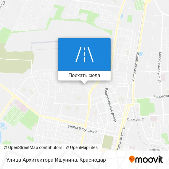Карта Улица Архитектора Ишунина