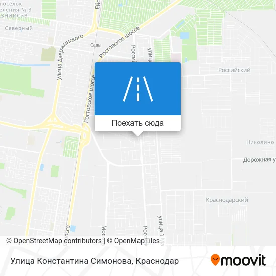 Карта Улица Константина Симонова