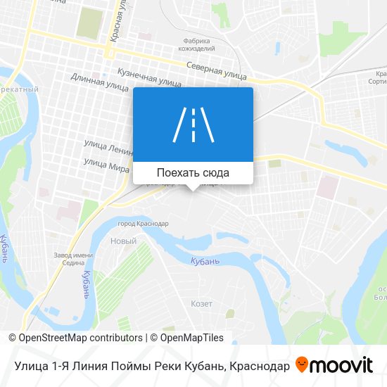 Карта Улица 1-Я Линия Поймы Реки Кубань