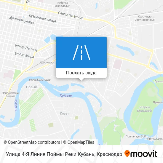 Карта Улица 4-Я Линия Поймы Реки Кубань