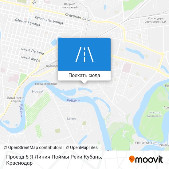 Карта Проезд 5-Я Линия Поймы Реки Кубань