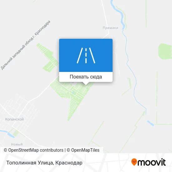 Карта Тополинная Улица