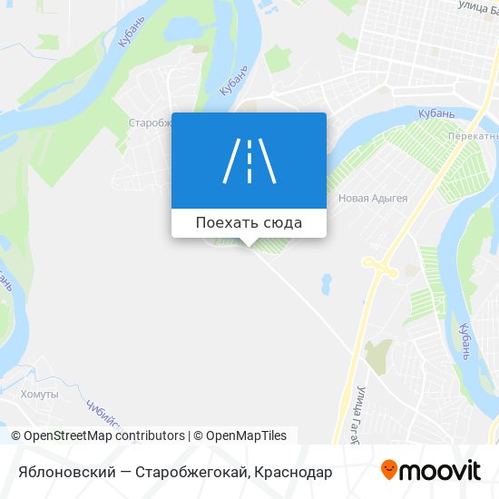 Карта Яблоновский — Старобжегокай