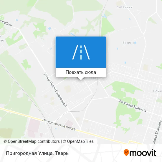 Карта Пригородная Улица