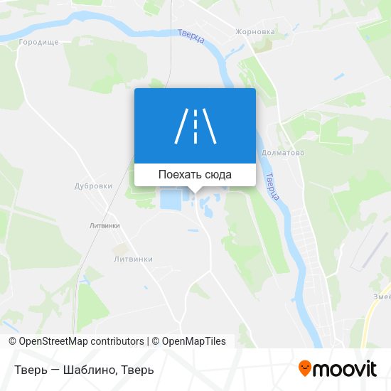 Карта Тверь — Шаблино