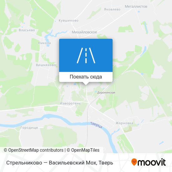 Карта Стрельниково — Васильевский Мох