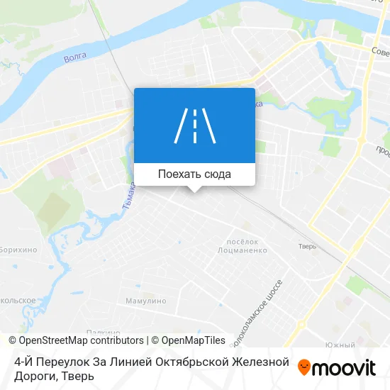 Карта 4-Й Переулок За Линией Октябрьской Железной Дороги