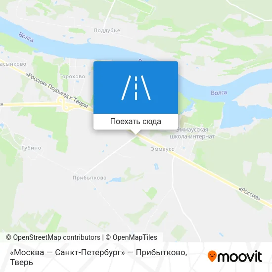 Карта «Москва — Санкт-Петербург» — Прибытково
