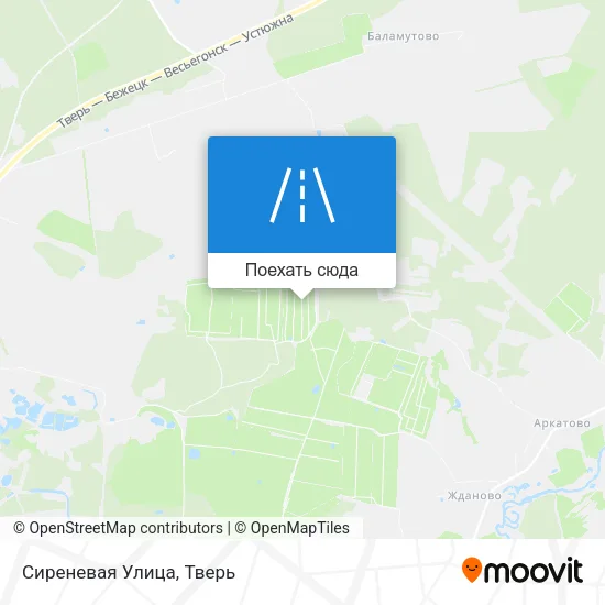 Карта Сиреневая Улица