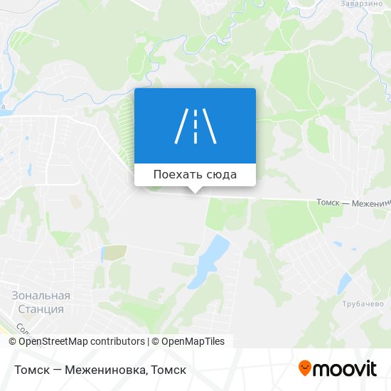 Карта Томск — Межениновка