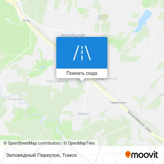 Карта Заповедный Переулок