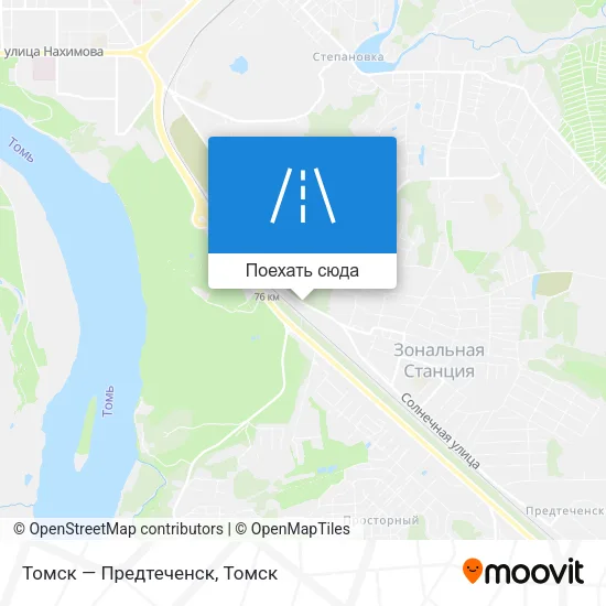 Карта Томск — Предтеченск